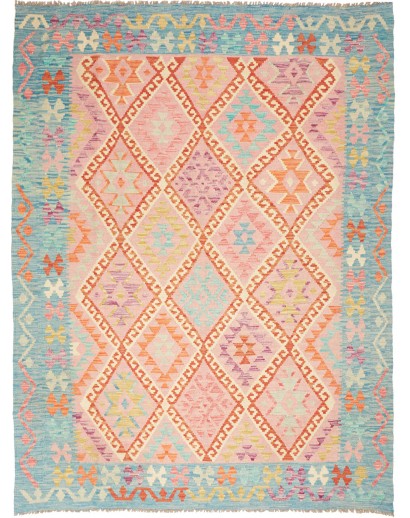 Tappeto Kilim Afghanistan marrone blu 180x240