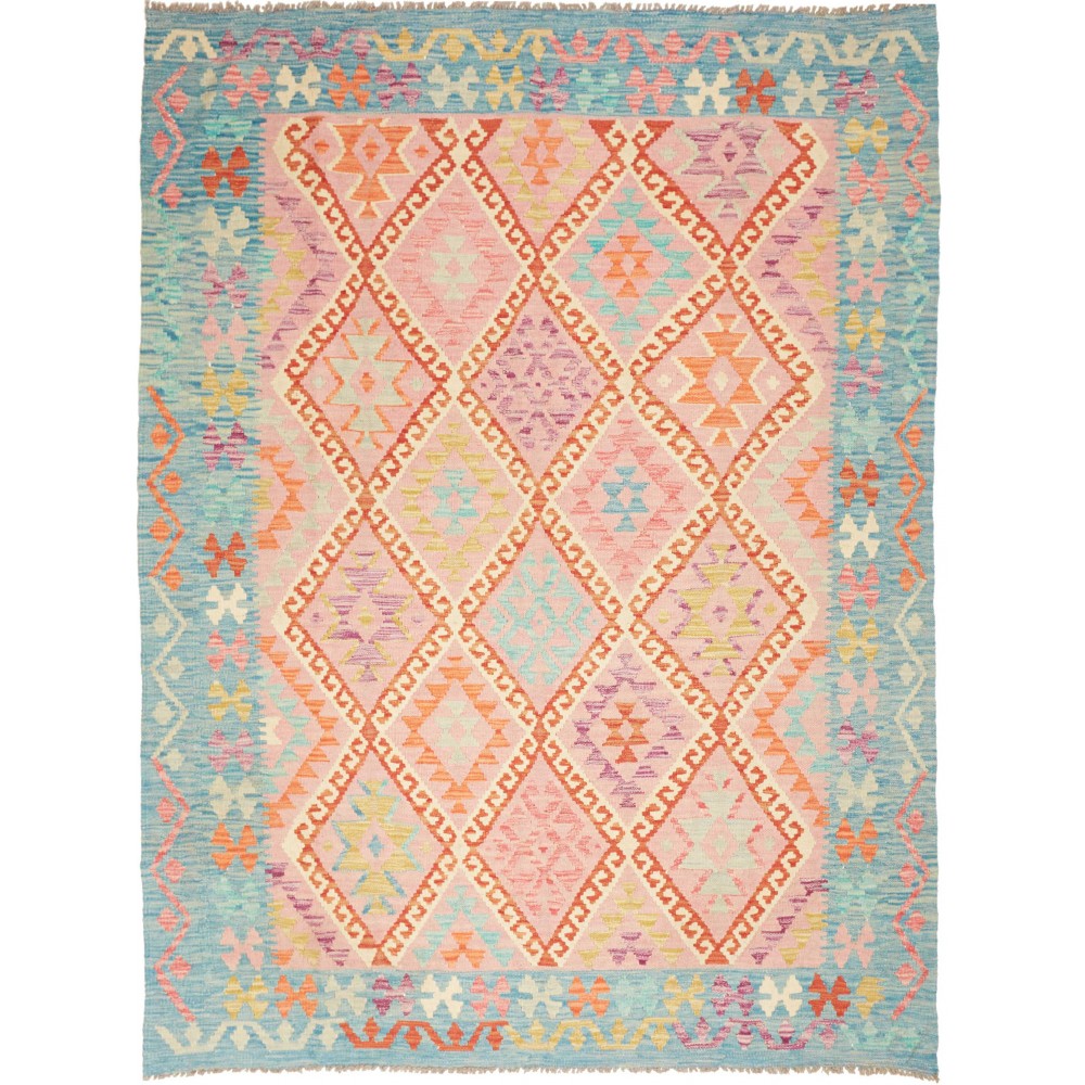 Tappeto Kilim Afghanistan marrone blu 180x240