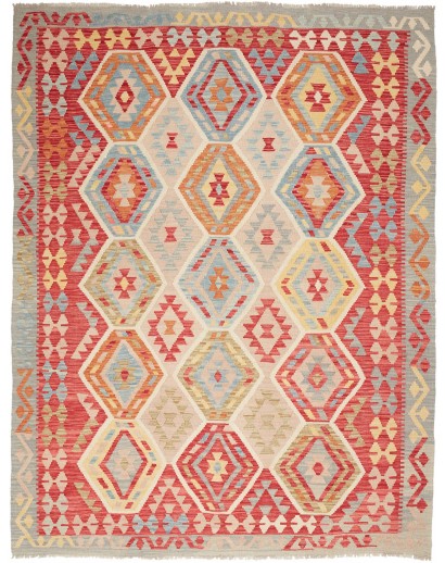 Tappeto Kilim Afghanistan marrone rosso 188x239