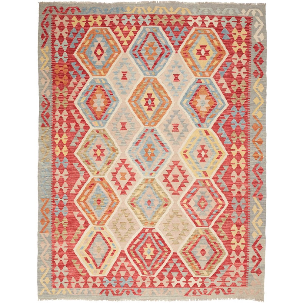 Tappeto Kilim Afghanistan marrone rosso 188x239 Tappeto Kilim Afghanistan marrone rosso 188x239