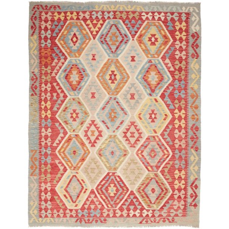 Tappeto Kilim Afghanistan marrone rosso 188x239