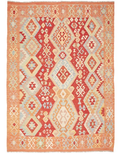 Tappeto Kilim Afghanistan marrone rosso 182x248