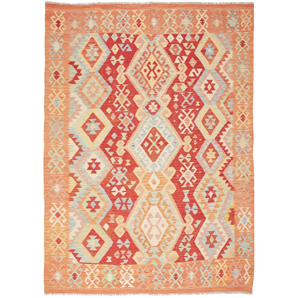 Tappeto Kilim Afghanistan marrone rosso 182x248