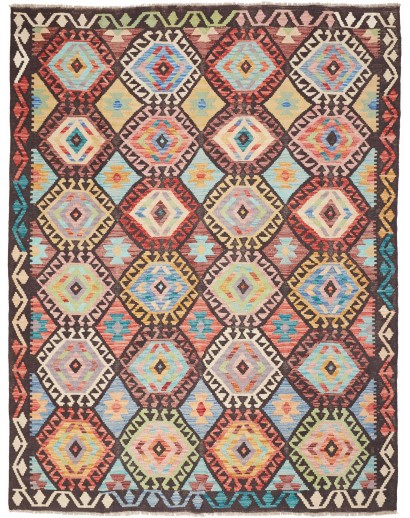 Tappeto Kilim Afghanistan marrone grigio 184x234