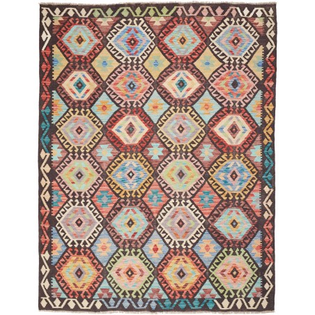 Tappeto Kilim Afghanistan marrone grigio 184x234