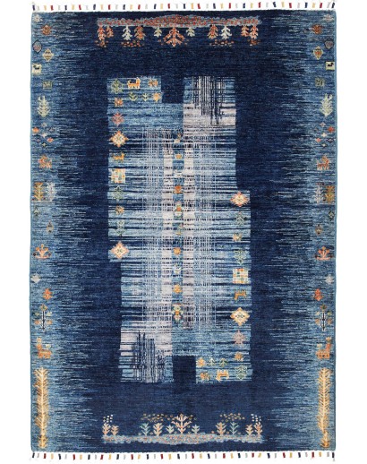 Tappeto Siva Pakistan grigio azzurro 118x178