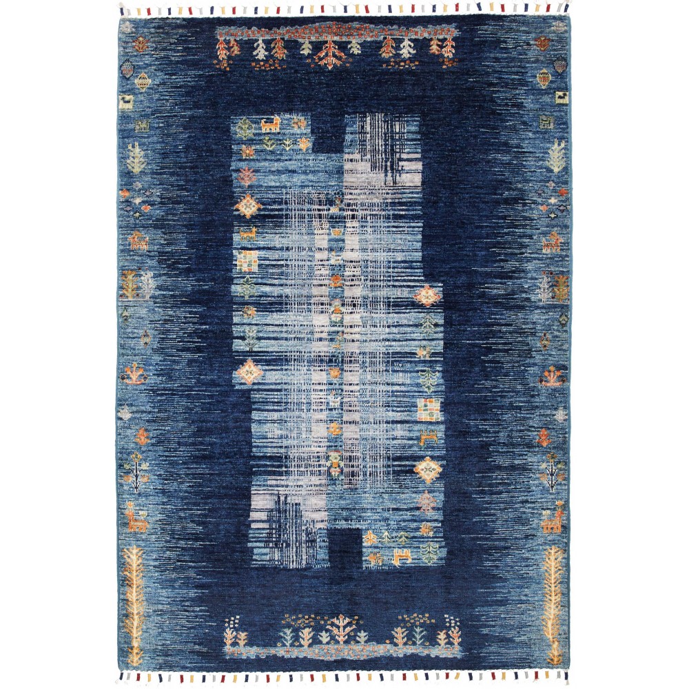 Tappeto Siva Pakistan grigio azzurro 118x178