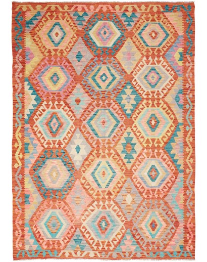 Tappeto Kilim Afghanistan marrone rosso 177x252