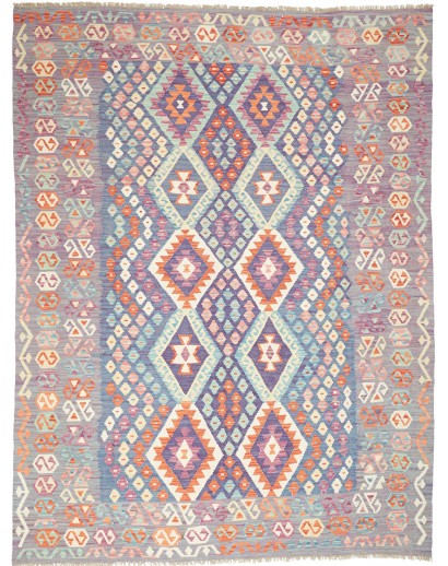 Tappeto Kilim Afghanistan azzurro beige 187x245
