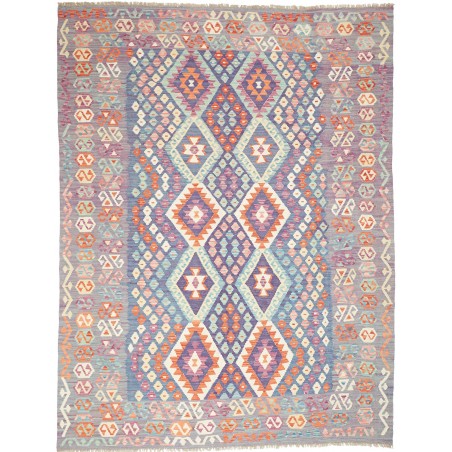 Tappeto Kilim Afghanistan azzurro beige 187x245