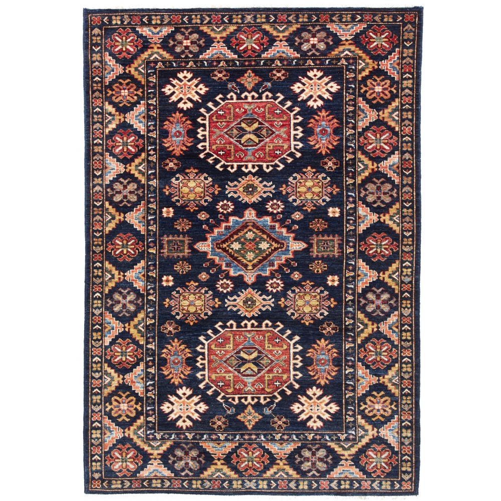 Tappeto Kazak Fine Pakistan marrone arancione 129x187