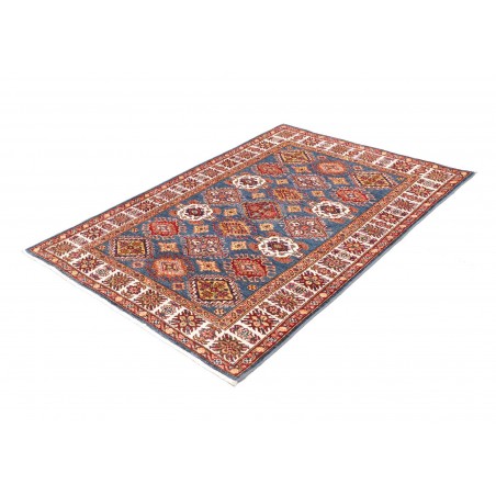 Tappeto Kazak Fine Pakistan bianco marrone 123x173