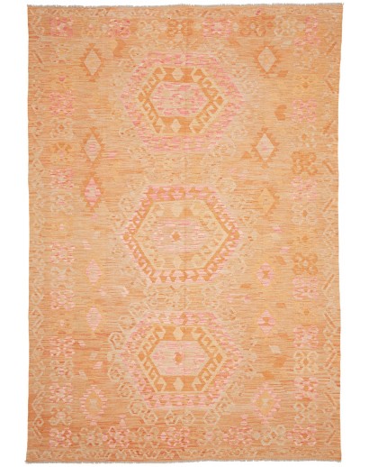 Tappeto Kilim Afghanistan marrone giallo 205x306