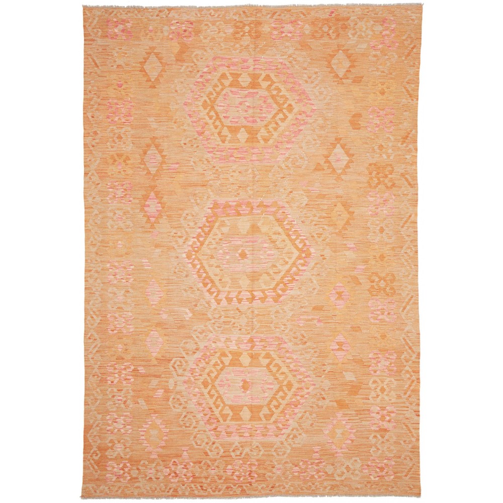 Tappeto Kilim Afghanistan marrone giallo 205x306