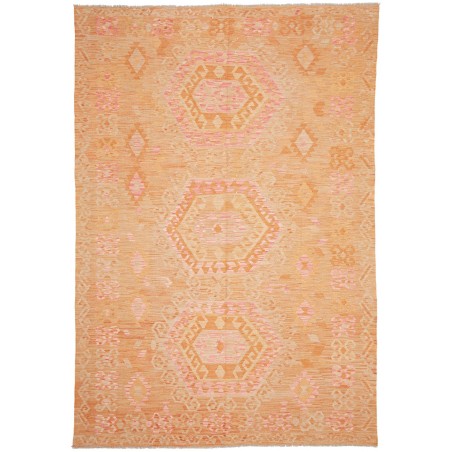 Tappeto Kilim Afghanistan marrone giallo 205x306