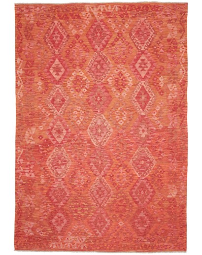 Tappeto Kilim Afghanistan rosso arancione 205x295