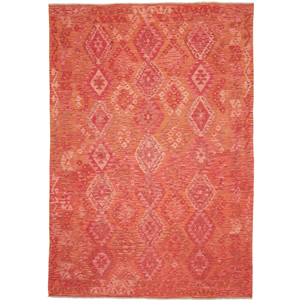 Tappeto Kilim Afghanistan rosso arancione 205x295