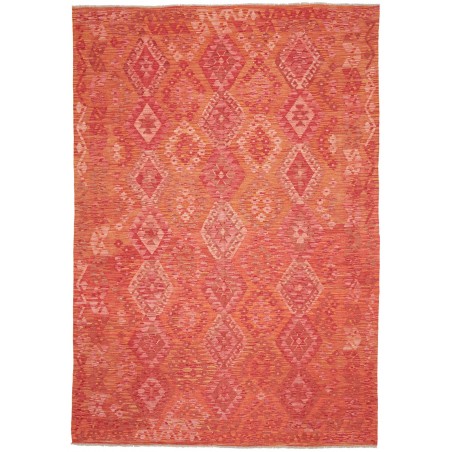 Tappeto Kilim Afghanistan rosso arancione 205x295