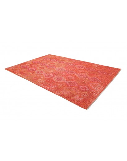Tappeto Kilim Afghanistan rosso arancione 205x295