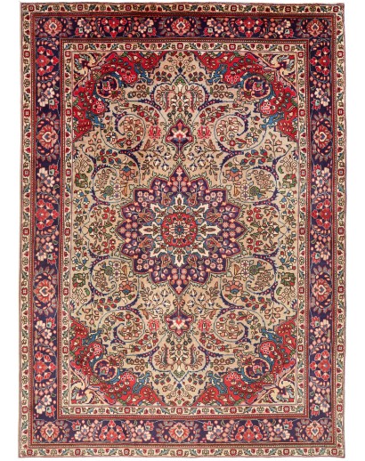 Tappeto Tabriz Persia marrone grigio 210x295