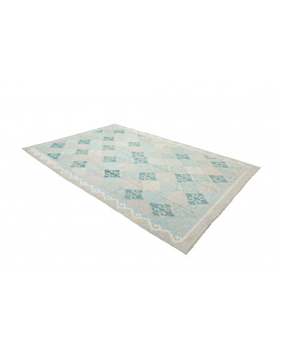 Tappeto Kilim Afghanistan bianco blu 205x297