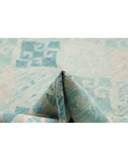 Tappeto Kilim Afghanistan bianco blu 205x297