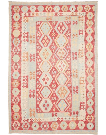 Tappeto Kilim Afghanistan giallo arancione 200x295