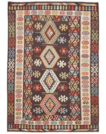 Tappeto Kilim Afghanistan verde rosso 206x293