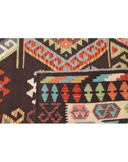 Tappeto Kilim Afghanistan verde rosso 206x293