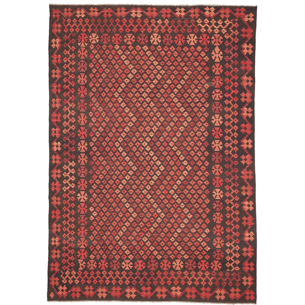 Tappeto Kilim Afghanistan verde rosso 200x292