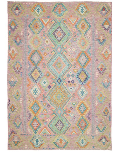 Tappeto Kilim Afghanistan marrone grigio 211x291