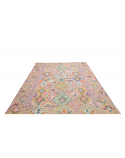 Tappeto Kilim Afghanistan marrone grigio 211x291