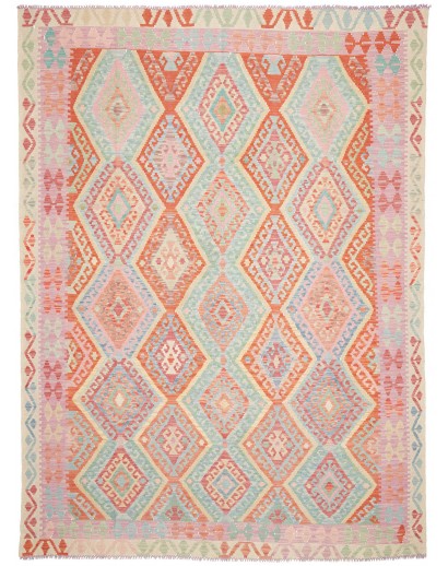 Tappeto Kilim Afghanistan beige arancione 209x278