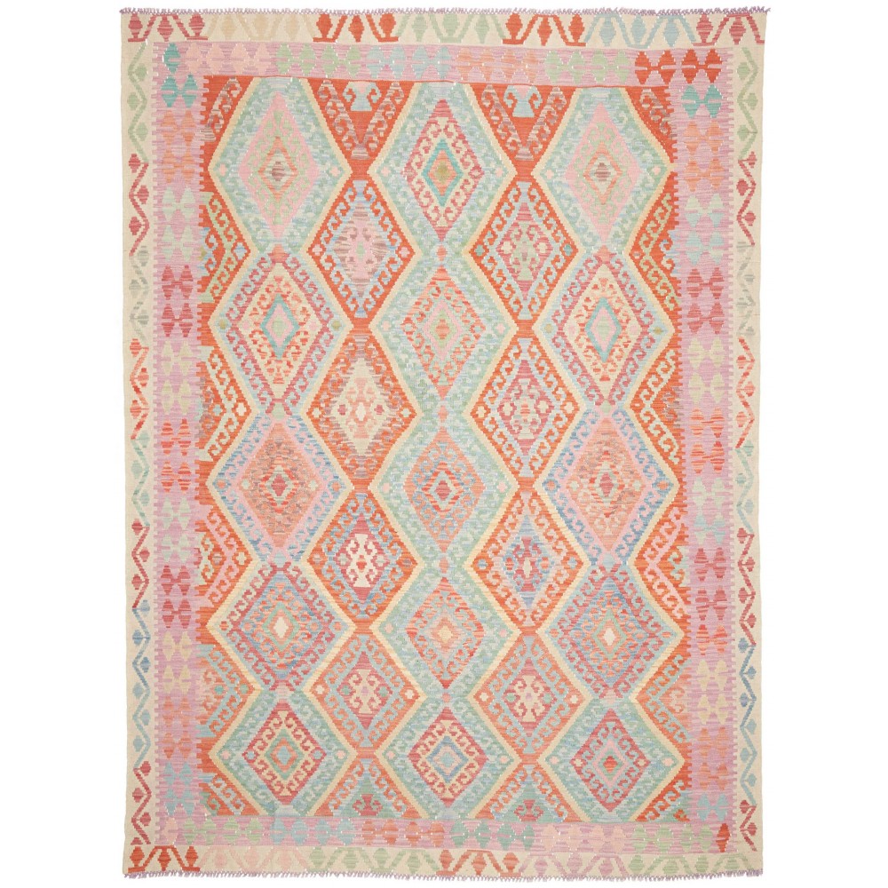 Tappeto Kilim Afghanistan beige arancione 209x278