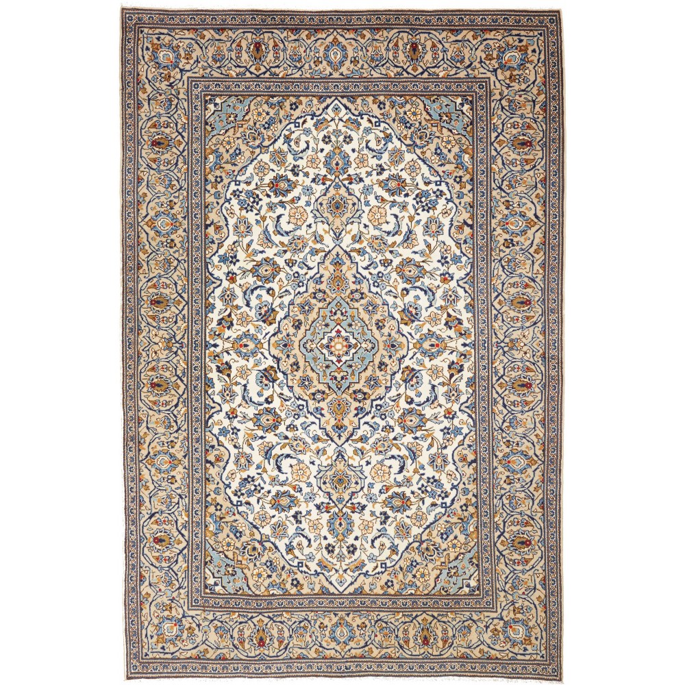 Tappeto Kashan Persia beige verde 195x300 Tappeto Kashan Persia beige verde 195x300
