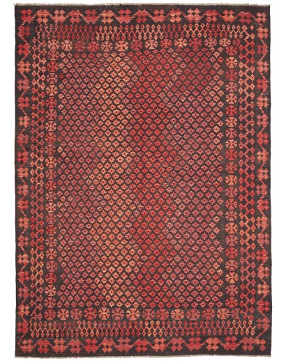 Tappeto Kilim Afghanistan grigio marrone 203x283