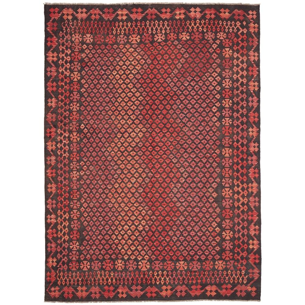 Tappeto Kilim Afghanistan grigio marrone 203x283