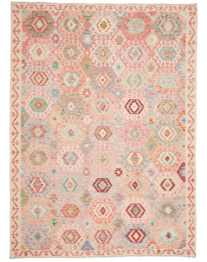 Tappeto Kilim Afghanistan marrone rosso 215x288