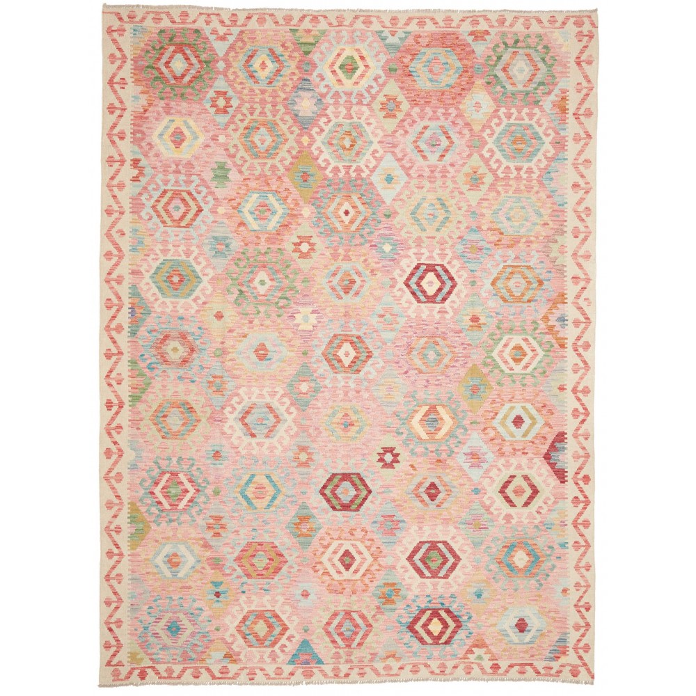 Tappeto Kilim Afghanistan marrone rosso 215x288