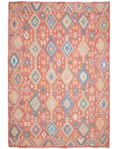 Tappeto Kilim Afghanistan marrone blu 205x298