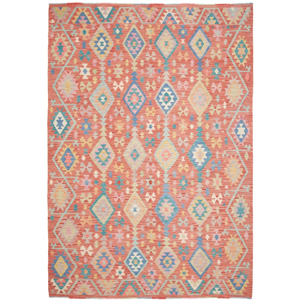 Tappeto Kilim Afghanistan marrone blu 205x298