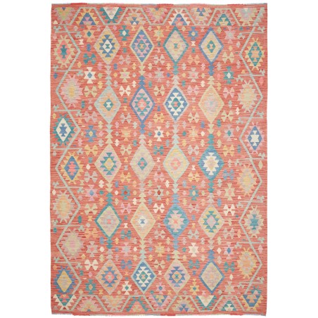 Tappeto Kilim Afghanistan marrone blu 205x298