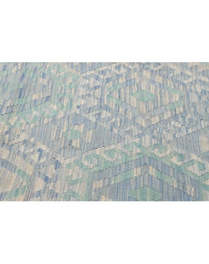 Tappeto Kilim Afghanistan azzurro bianco 204x297