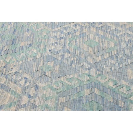 Tappeto Kilim Afghanistan azzurro bianco 204x297