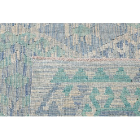 Tappeto Kilim Afghanistan azzurro bianco 204x297