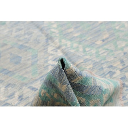 Tappeto Kilim Afghanistan azzurro bianco 204x297