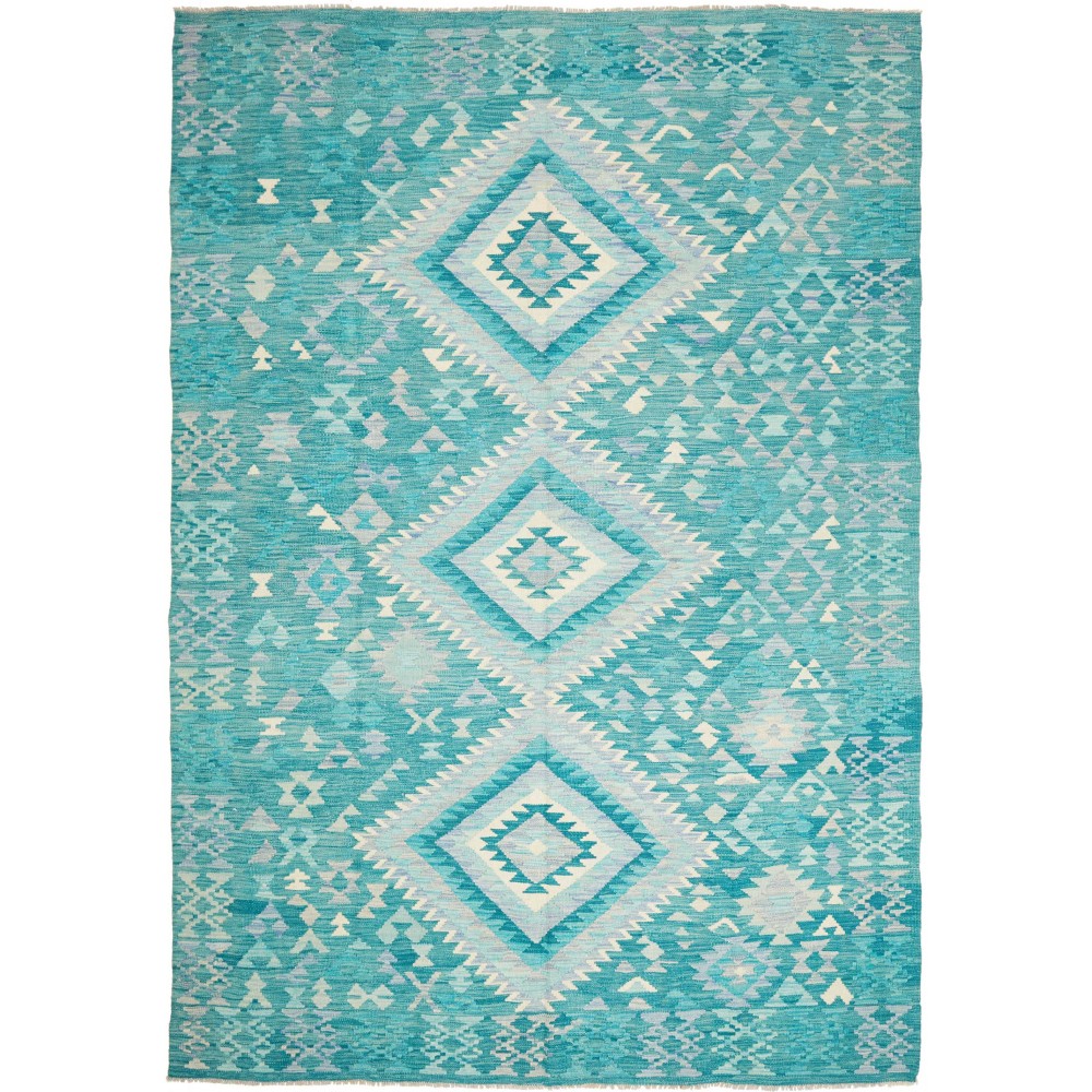 Tappeto Kilim Afghanistan azzurro beige 203x290