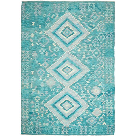 Tappeto Kilim Afghanistan azzurro beige 203x290