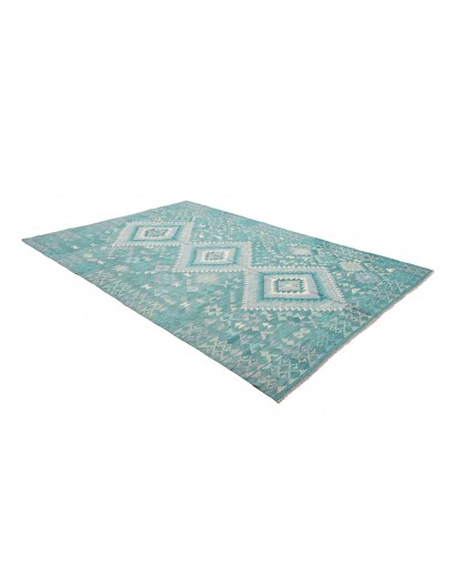 Tappeto Kilim Afghanistan azzurro beige 203x290