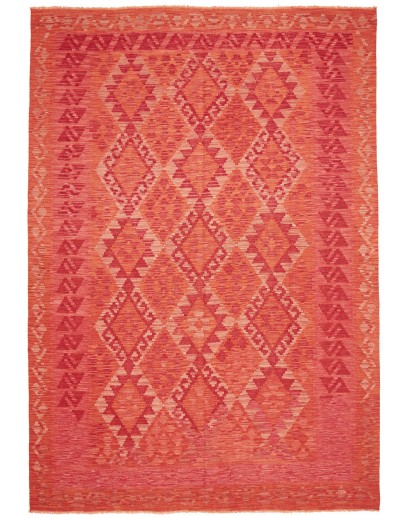 Tappeto Kilim Afghanistan rosso bianco 206x294